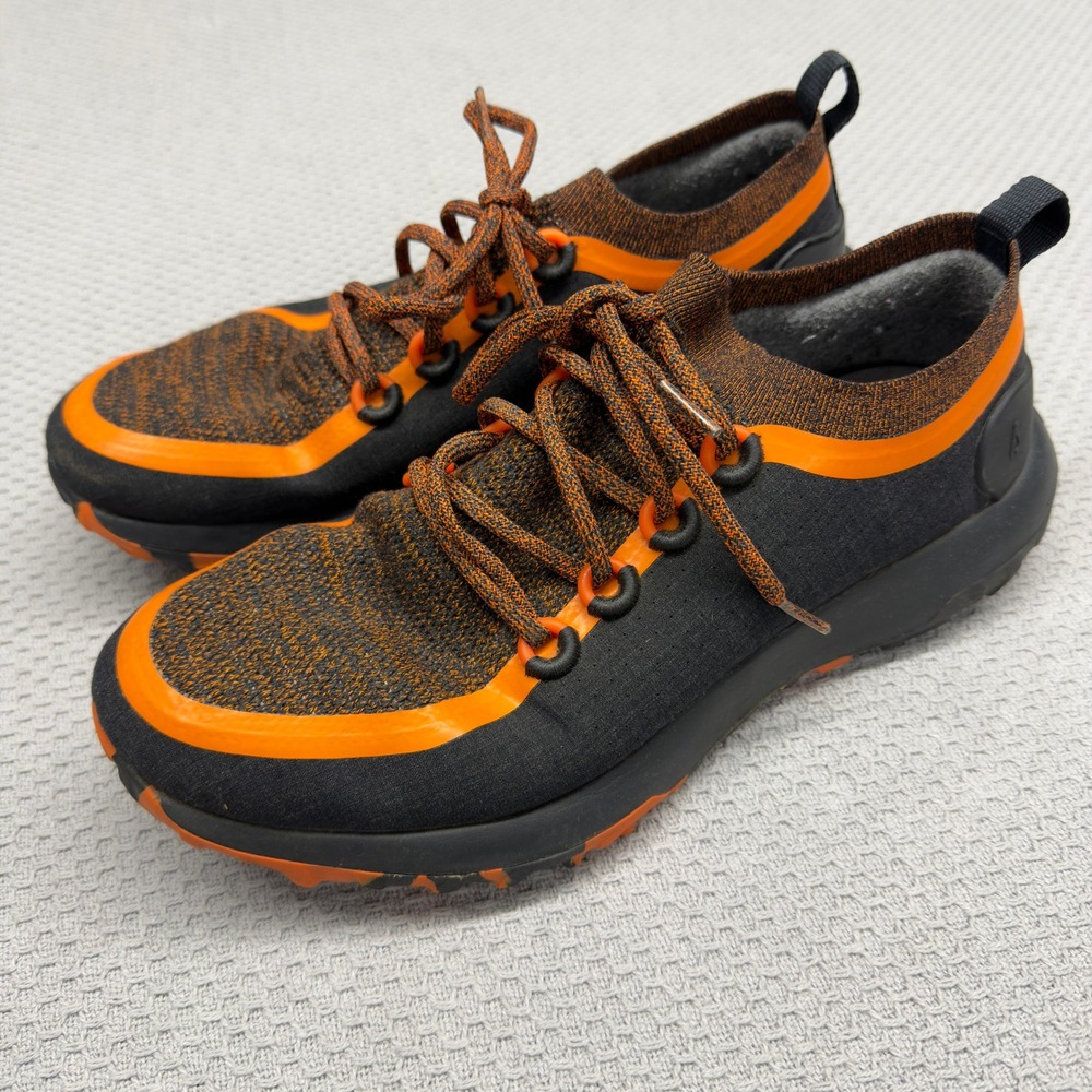 Allbirds Trail Runners SWT Mens 11.5 Black Orange Hiking Sneakers Shoes Knit